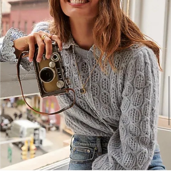 J. Crew Sweaters - J Crew Balloon-sleeve spring cable-knit sweater